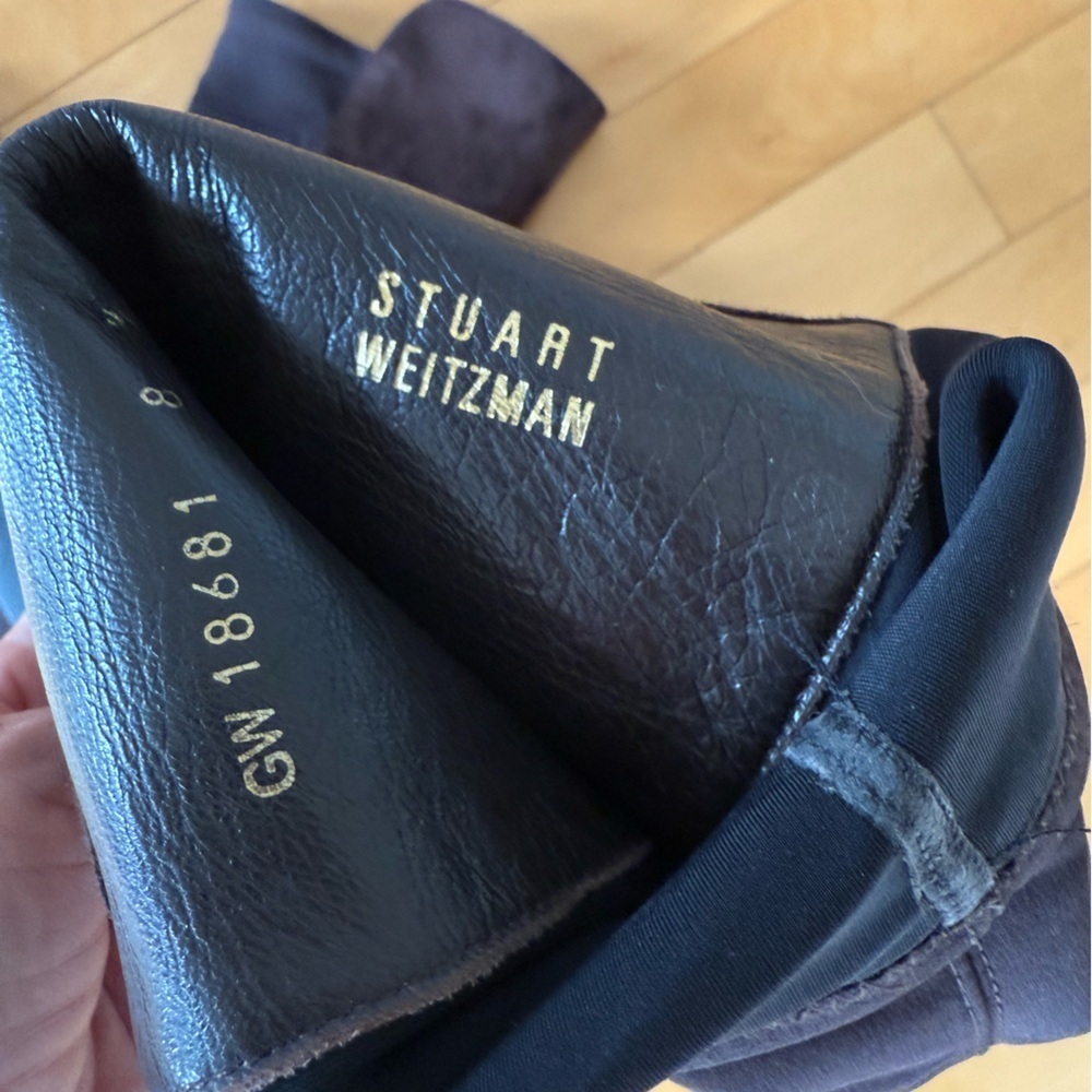 Stuart Weitzman Suede and Microstretch Over-The-Knee Boots - Picture 11 of 13